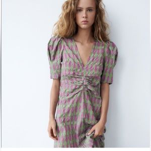 Zara plaid print dress